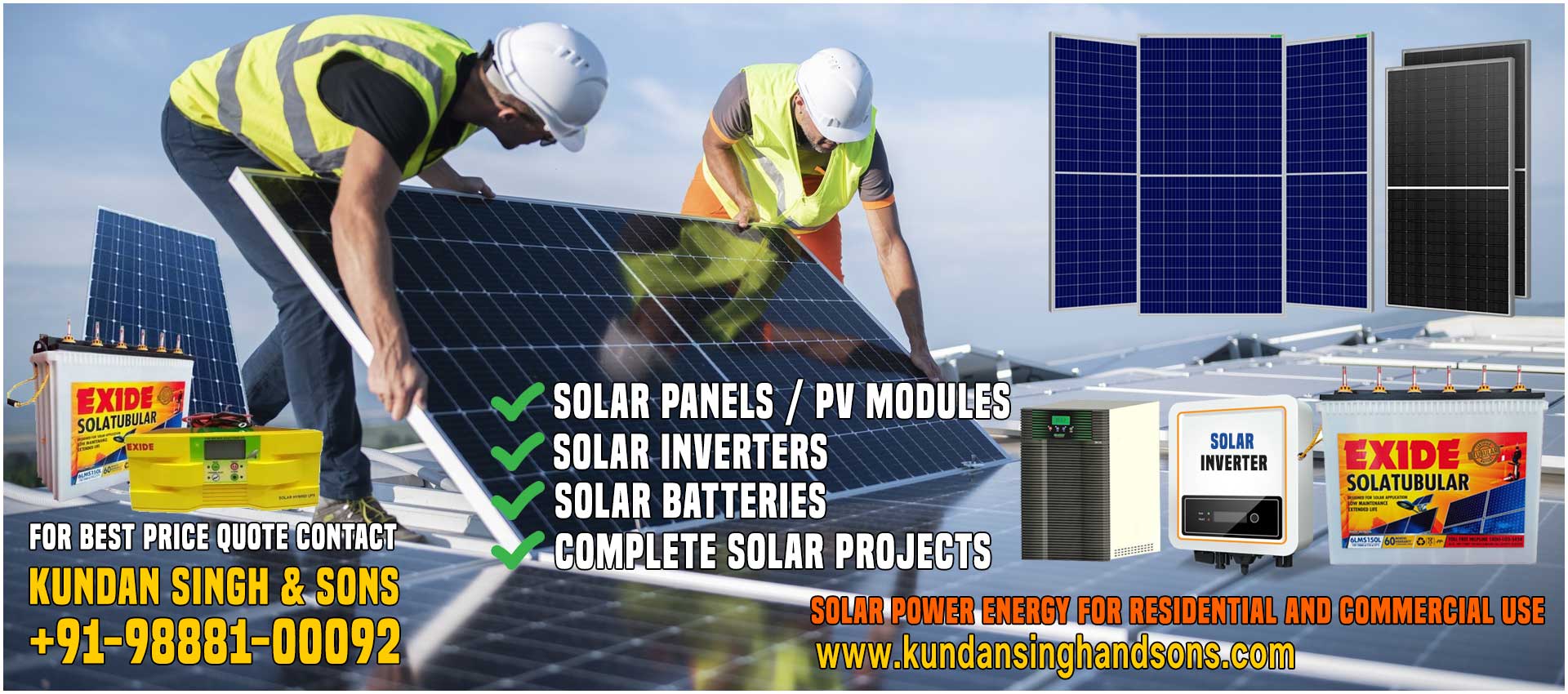 Solar Panels Solar Batteries Solar Inverters Complete Solar Projects Installation company in Ludhiana Punjab India